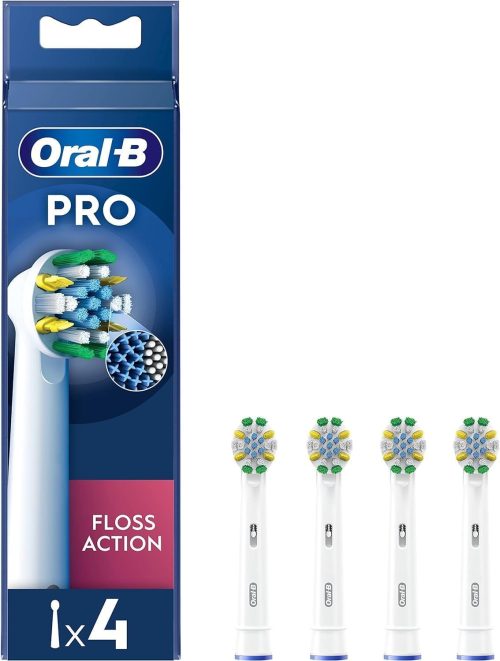 Oral-B Pro Floss Action Electric Toothbrush Head pack of 4 White