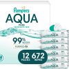 Pampers Baby Wipes Aqua Pure 672 Wipes Total (12 Flip-Top Packs)