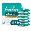 Pampers Ultra Clean Baby Wipes 936 Baby Wipes Total (12X Flip-Top Packs)