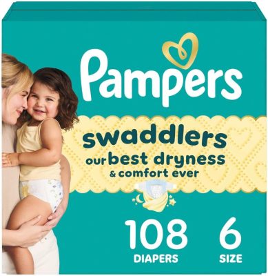Pampers Swaddlers Diapers Size 6 (23-44 lbs) 108 Count wholesale