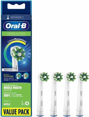 Oral-B CrossAction Brush Heads White 4-Pack wholesale