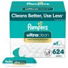 Pampers Ultra Clean Baby Wipes 624 Baby Wipes Total (8X Flip-Top Packs)