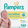 Pampers Baby Wipes Sensitive, Water Based Wipes, Hypoallergenic and Unscented for Babies, 588 Wipes Total