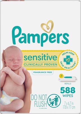 Pampers Baby Wipes Sensitive Water Based Wipes Hypoallergenic and Unscented for Babies 588 Wipes Total wholesale