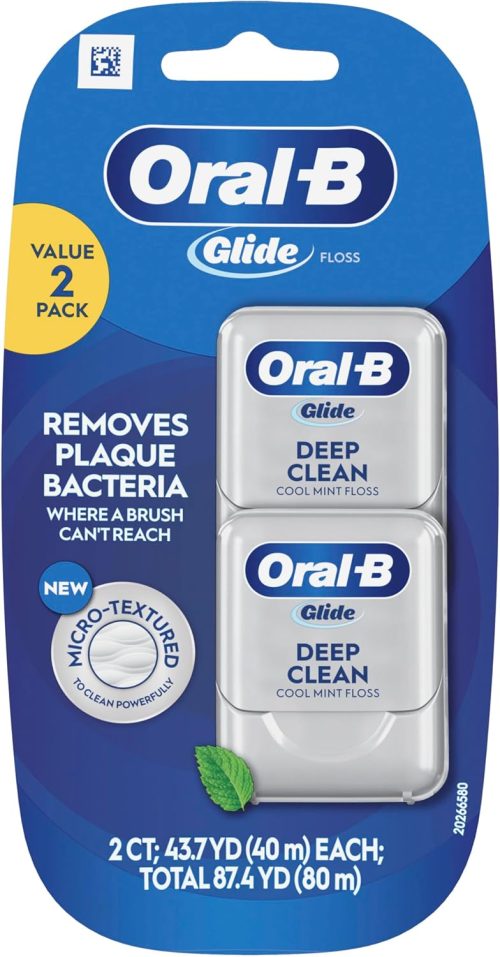 Oral-B Glide Pro-Health Deep Clean Dental Floss, Cool Mint, 40 M, Pack of 2