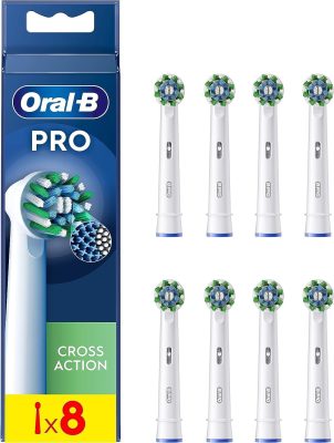 Oral-B CrossAction toothbrush heads White 8-Pack wholesale