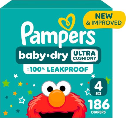 Pampers Diapers Baby Dry Size 4, 186 Count wholesale