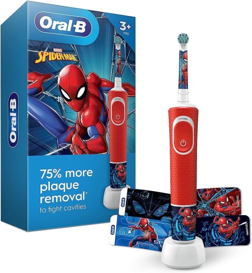 Oral-B Kids Electric Toothbrush Featuring Marvel's Spiderman, for Kids 3+