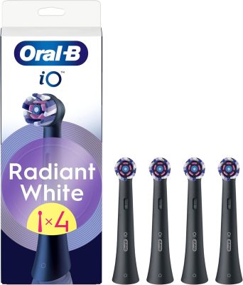 Oral-B iO Radiant White Toothbrush Heads Black - 4 Pack wholesale