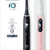 Oral-B iO6 2x Electric Toothbrushes For Adults Black Lava and Pink Sand