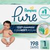 Pampers Pure Protection Baby Diapers, Size 1 (8-14 lbs), 198 Count