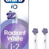 Oral-B iO Series Radiant White, Original Replacement Round Brush Heads 2 Pack