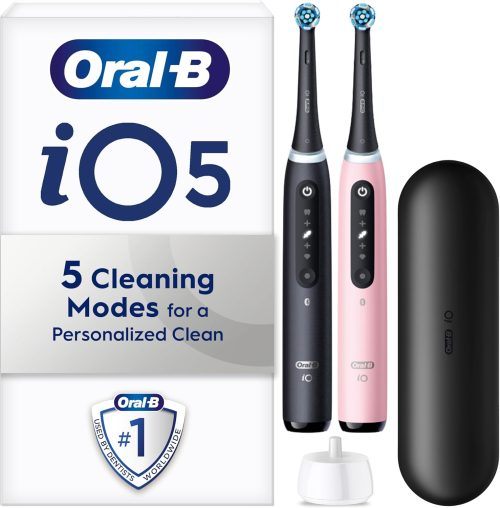 Oral-B iO5 2x Electric Toothbrushes For Adults Black and Pink