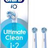 Oral-B iO Series Ultimate Clean, Original Replacement Round Brush Heads Pack of 2 White