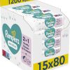 Pampers Sensitive Baby Wipes 15 Packs of 80 = 1200 Baby Wet Wipes