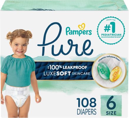 Pampers Pure Protection Baby Diapers Size 6 (35+ lbs) 108 Count wholesale