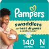 Pampers Swaddlers Diapers, Size 0 140 Count