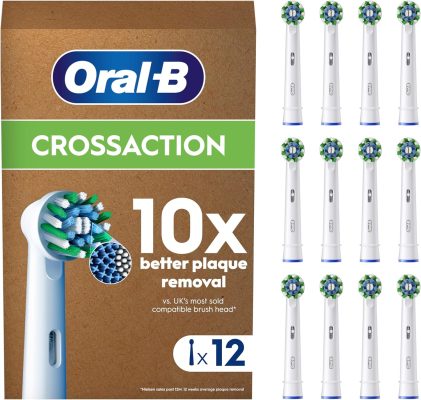 Oral-B Pro Cross Action Toothbrush Heads white -12 Pack wholesale