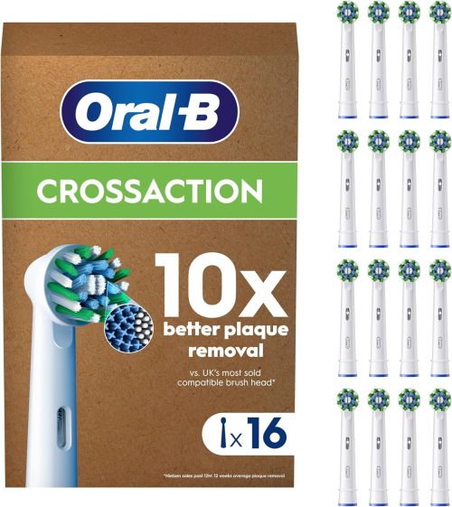 Oral-B Pro Cross Action Original Electric Toothbrush Head Pack of 16 White