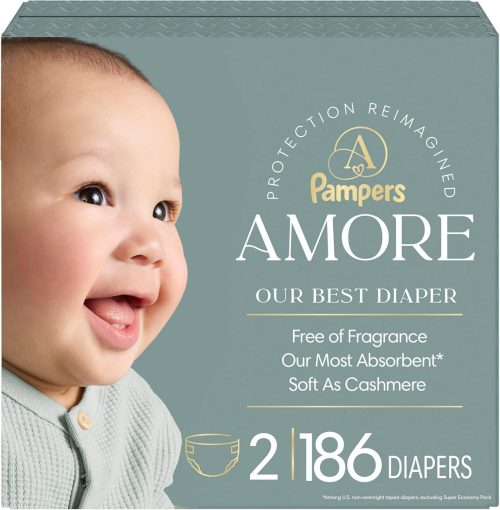 Pampers Amore, Size 2 (10-22 lbs), 186 Count