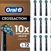 Oral-B Pro Cross Action Original Electric Toothbrush Heads – Pack of 12 (Black)