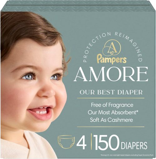 Pampers Amore, Size 4 (15-34 lbs), 150 Count