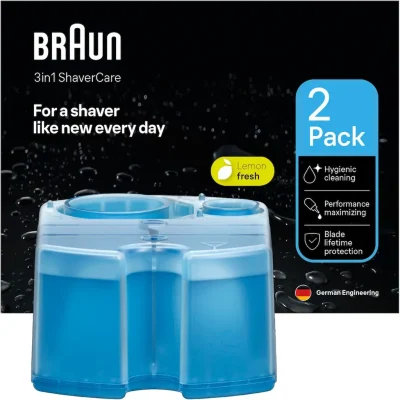 Braun electric shaver cleaning solution, hygienic cleaning pack of 2 wholesale
