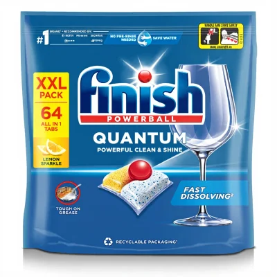 Finish Quantum All in One Dishwasher Tablets Lemon 64 Tabs wholesale