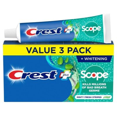 Crest + Scope Whitening Toothpaste 3-Pack 5.4 oz Tubes wholesale