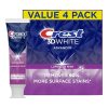 Crest 3D White Advanced Luminous Mint Teeth Whitening Toothpaste, Crest Toothpaste, 3.7 Oz Pack Of 4