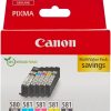 Canon PGI-580 / CLI-581 Genuine Ink Cartridges, Pack of 5