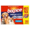 Bounce Pet Hair And Lint Guard Mega Dryer Sheets With 3X Pet Hair Fighters, Fresh Scent, 180 Count
