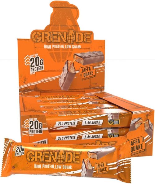 Grenade High Protein, Low Sugar Bar - Jaffa Quake, 12 x 60 g