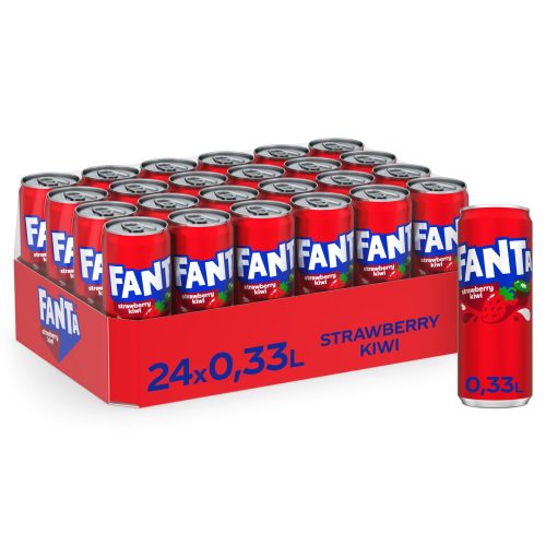Fanta Strawberry & Kiwi - Blend of Strawberry Flavour (24 x 330 ml)