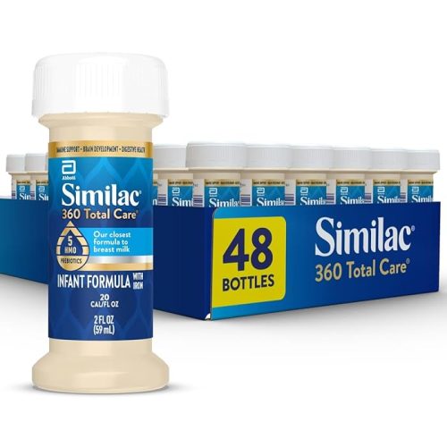 Similac 360 Total Care Infant Formula, Has 5 HMO Prebiotics 2-fl-oz Bottle, Pack Of 48