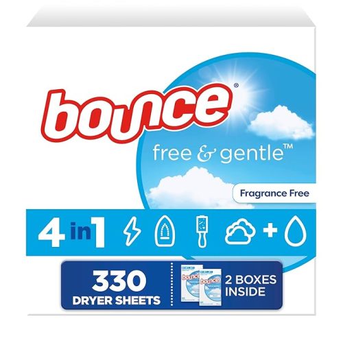 Bounce Free And Gentle Dryer Sheets For Sensitive Skin Unscented, 330 Count