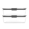 Rubbermaid Brilliance BPA-Free Food Storage Containers With Lids, Airtight Clear Set Of 2 (9.6 Cup)