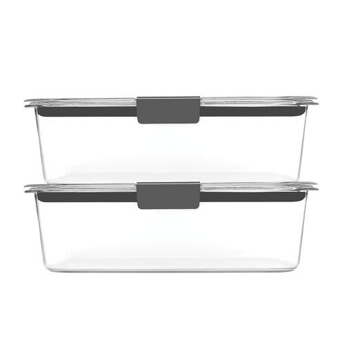 Rubbermaid Brilliance BPA-Free Food Storage Containers With Lids, Airtight Clear Set Of 2 (9.6 Cup)