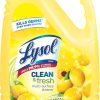 Lysol Multi-Surface Cleaner, Sanitizing and Disinfecting Pour, to Clean and Deodorize, Sparkling Lemon and Sunflower Essence, 144 Fl Oz