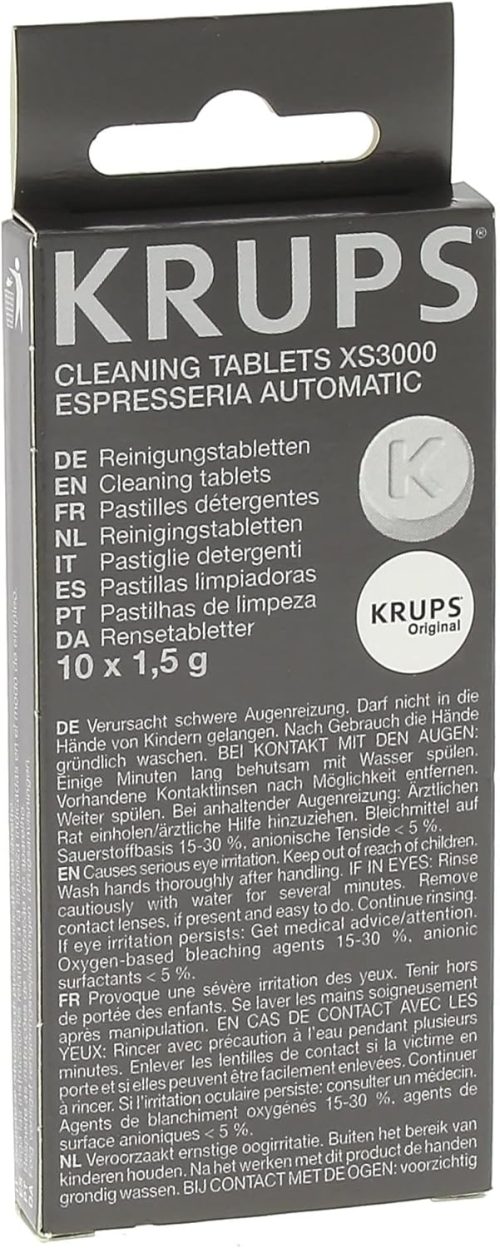 Krups XS3000 Cleaning Tablets – 10 Tablets For Fully Automatic Espresso Machines