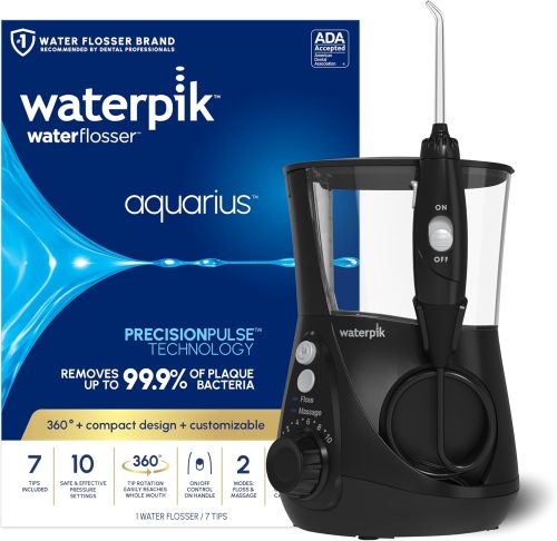 Waterpik Aquarius Water Flosser For Teeth Cleaning, Gums, Braces, Dental Care Black WP-662