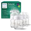 Philips Avent Natural Glass Baby Bottles With Natural Response Nipples (Slow Flow, Flow 2), 4oz, 4-Pack, SCY910/04