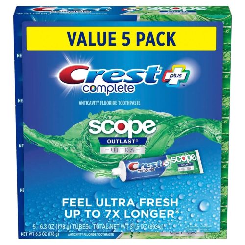 Crests Complete + Scope Outlast Ultra Toothpaste 6.3 Oz., 5 Pack