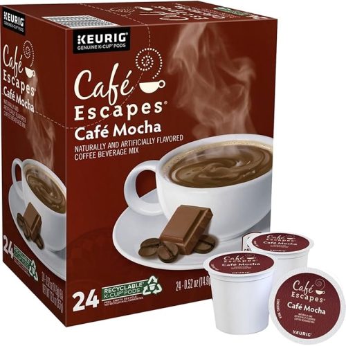 Cafe Escapes Single-Serve Coffee K-Cup Pods Cafe Mocha, Carton Of 24