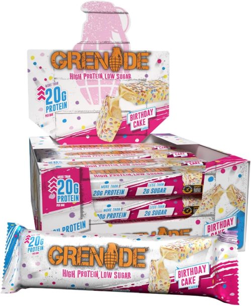 Grenade High Protein, Low Sugar Bar - Birthday Cake, 12 x 60 g