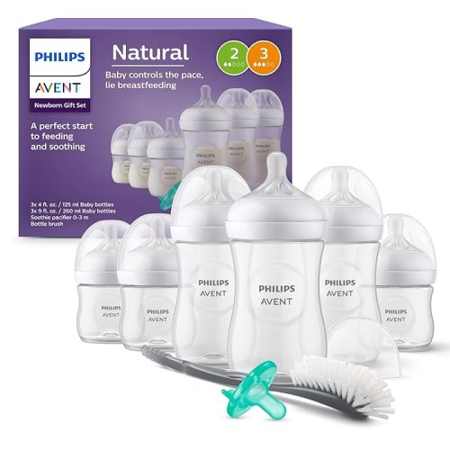 Philips Avent Newborn Gift Set - Bottles With Natural Response Nipples, 3 X 4oz/125ml SCD837/04