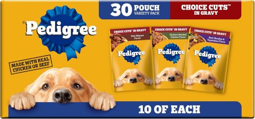 Pedigree Choice Cuts in Gravy Wet Dog Food, Adult Soft Wet Dog Food, Variety Pack, 3.5 oz. Pouches, 30 Count