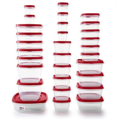 Rubbermaid 60-Piece Food Storage Containers With Lids, Microwave And Dishwasher Safe, Red Color, Ideal For Meal Prep And Pantry Storage wholesale