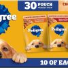 Pedigree Chopped Ground Dinner Wet Dog Food Pouches Variety Pack, 3.5 oz Pouches, 30 Count