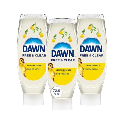 Dawn Free & Clear EZ-Squeeze Dish Soap Liquid, Lemon, 24.3 Fl Oz